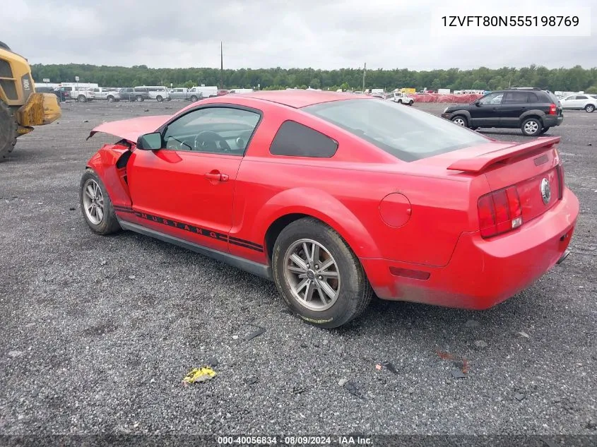 2005 Ford Mustang V6 Deluxe/V6 Premium VIN: 1ZVFT80N555198769 Lot: 40056834