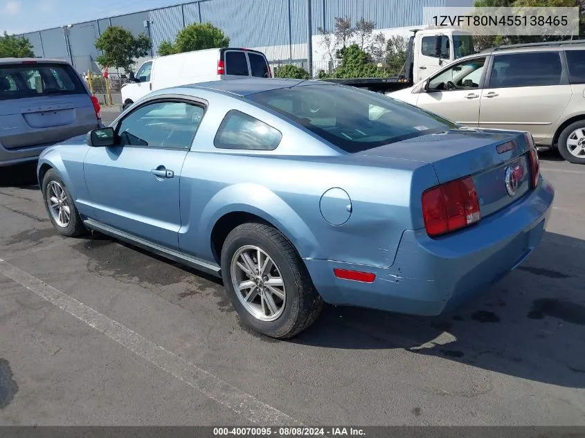 2005 Ford Mustang V6 Deluxe/V6 Premium VIN: 1ZVFT80N455138465 Lot: 40070095