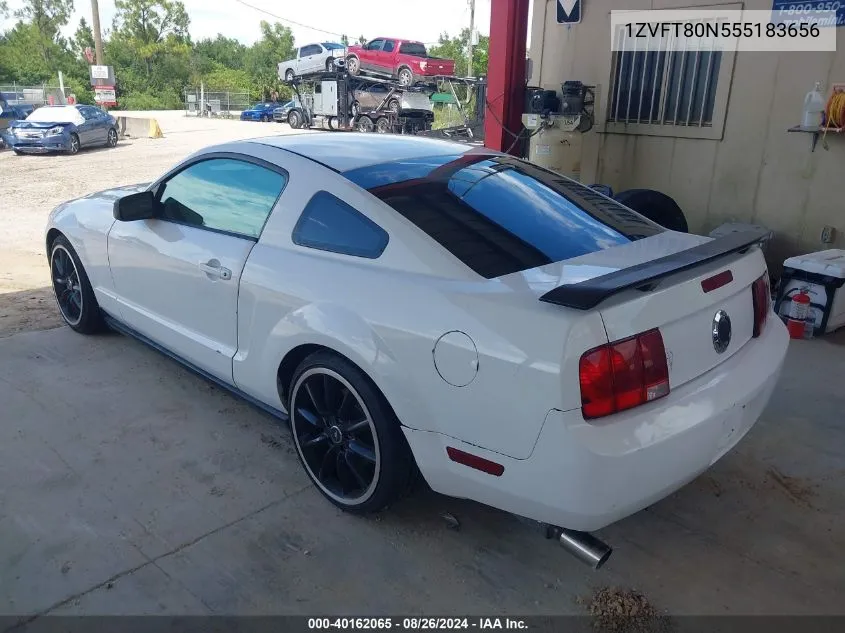 2005 Ford Mustang V6 Deluxe/V6 Premium VIN: 1ZVFT80N555183656 Lot: 40162065