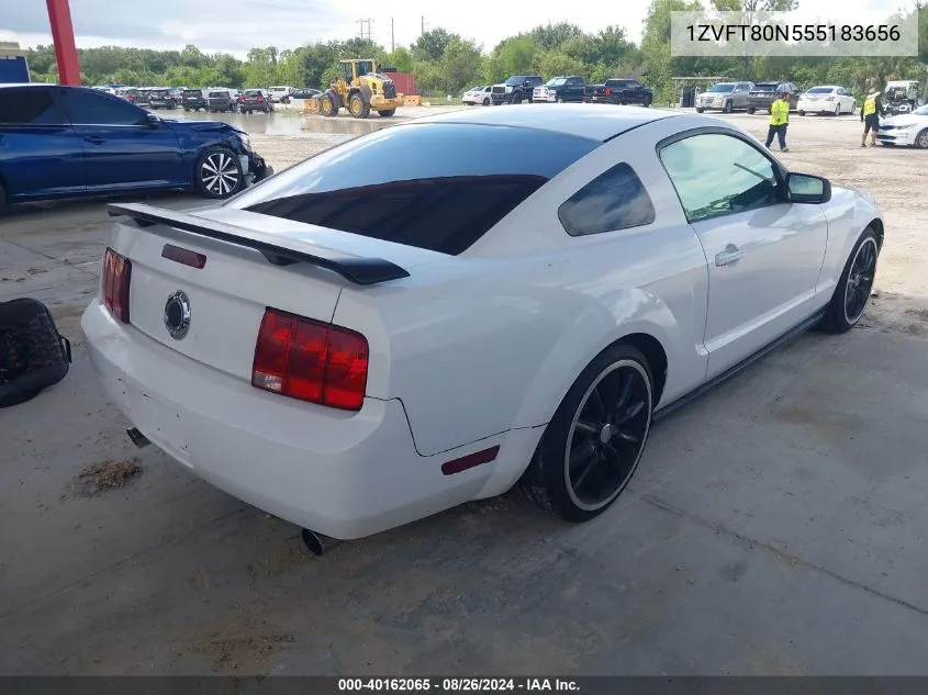 2005 Ford Mustang V6 Deluxe/V6 Premium VIN: 1ZVFT80N555183656 Lot: 40162065