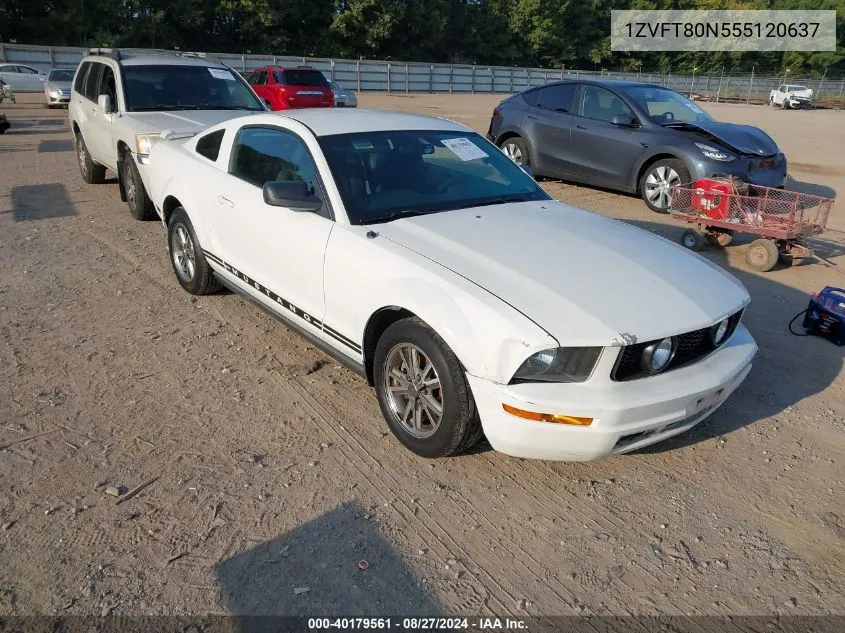 2005 Ford Mustang V6 Deluxe/V6 Premium VIN: 1ZVFT80N555120637 Lot: 40179561