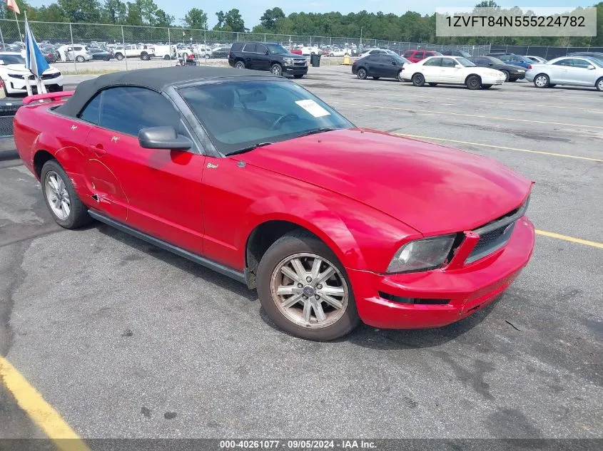 2005 Ford Mustang VIN: 1ZVFT84N555224782 Lot: 40261077