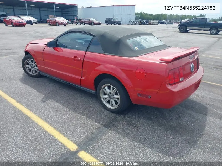 2005 Ford Mustang VIN: 1ZVFT84N555224782 Lot: 40261077