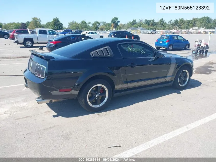 2005 Ford Mustang V6 Deluxe/V6 Premium VIN: 1ZVFT80N555123392 Lot: 40289934