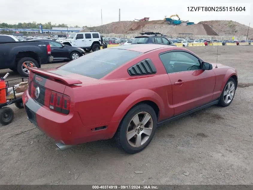 1ZVFT80N255151604 2005 Ford Mustang V6 Deluxe/V6 Premium