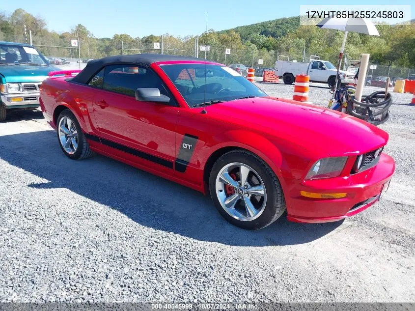 2005 Ford Mustang Gt VIN: 1ZVHT85H255245803 Lot: 40545999