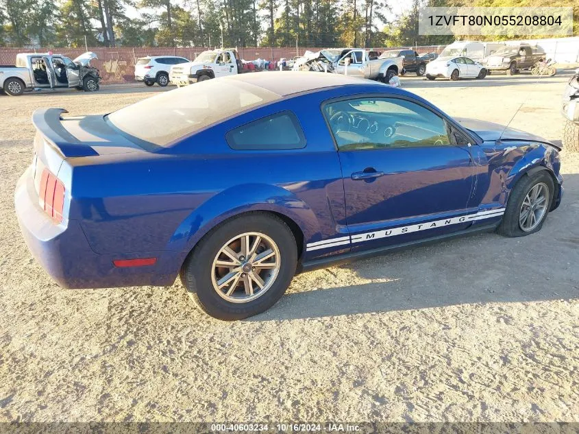 2005 Ford Mustang VIN: 1ZVFT80N055208804 Lot: 40603234