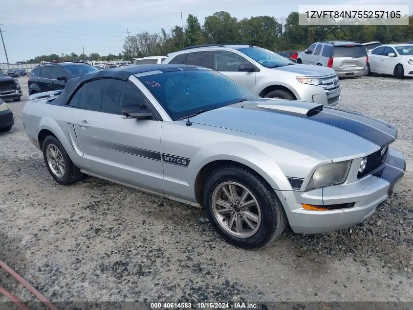 2005 Ford Mustang VIN: 1ZVFT84N755257105 Lot: 40614583