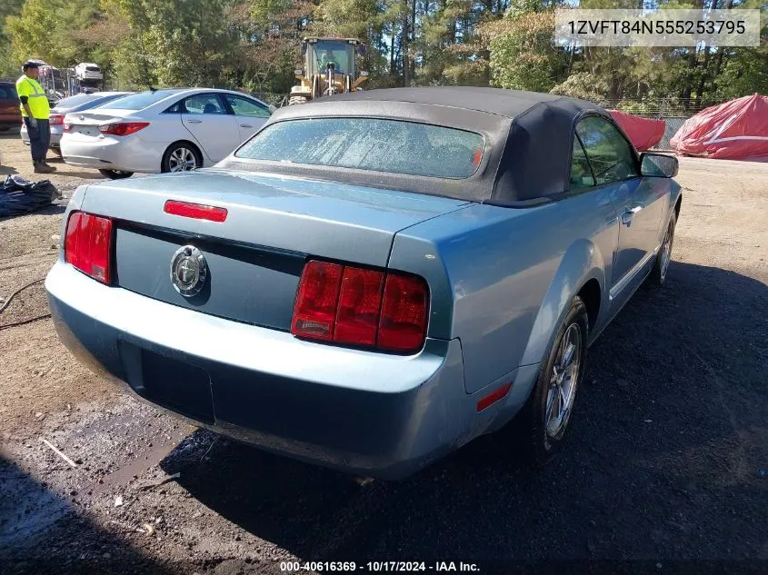 2005 Ford Mustang VIN: 1ZVFT84N555253795 Lot: 40616369