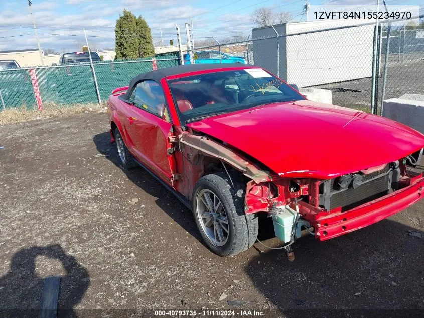 2005 Ford Mustang VIN: 1ZVFT84N155234970 Lot: 40793735