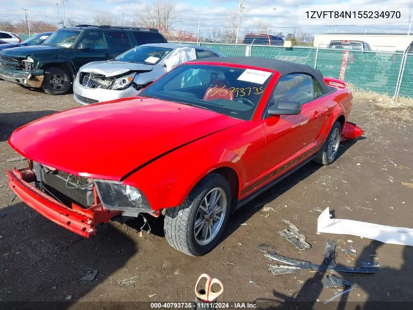 2005 Ford Mustang VIN: 1ZVFT84N155234970 Lot: 40793735