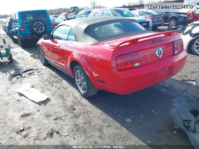 2005 Ford Mustang VIN: 1ZVFT84N155234970 Lot: 40793735