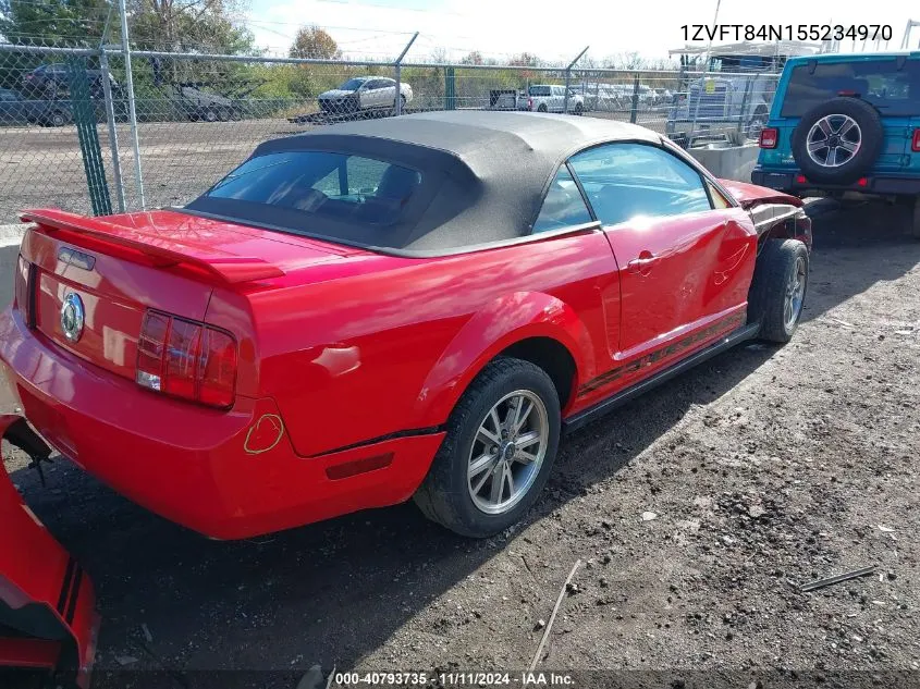 2005 Ford Mustang VIN: 1ZVFT84N155234970 Lot: 40793735