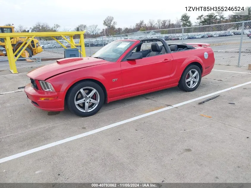 2005 Ford Mustang Gt VIN: 1ZVHT85H355246524 Lot: 40793862