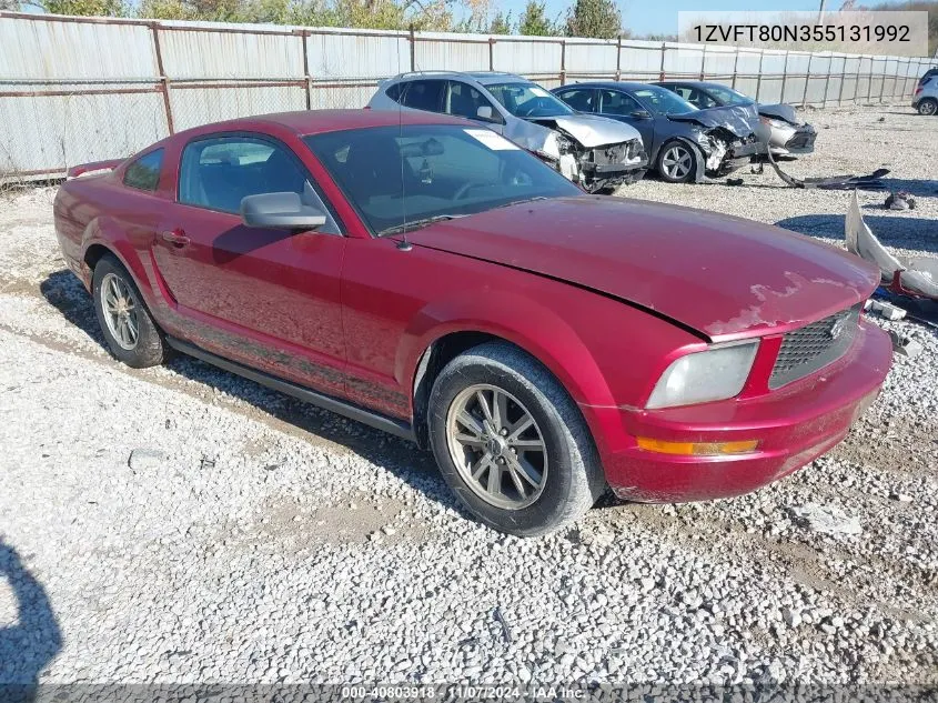 2005 Ford Mustang V6 Deluxe/V6 Premium VIN: 1ZVFT80N355131992 Lot: 40803918