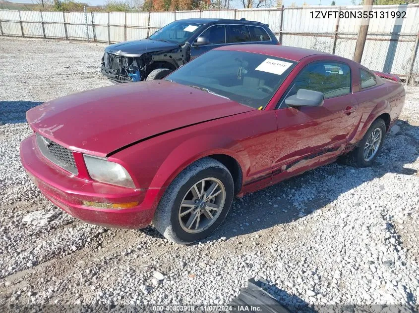 2005 Ford Mustang V6 Deluxe/V6 Premium VIN: 1ZVFT80N355131992 Lot: 40803918