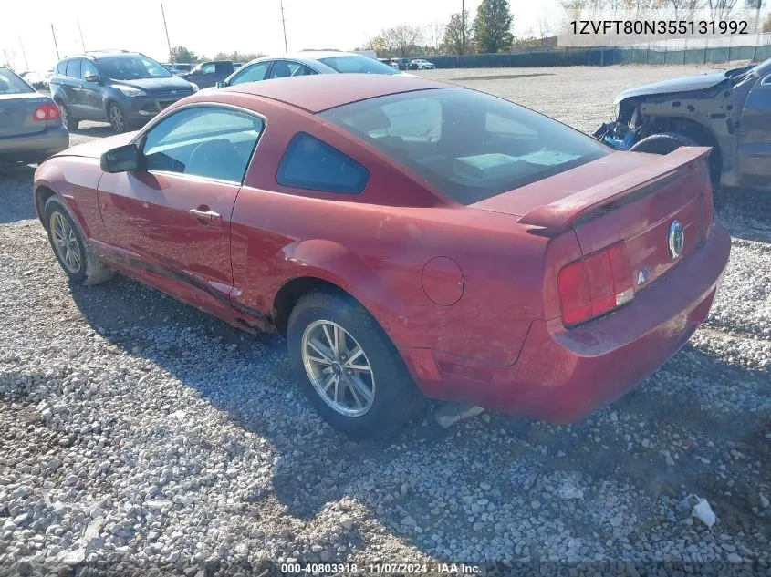 2005 Ford Mustang V6 Deluxe/V6 Premium VIN: 1ZVFT80N355131992 Lot: 40803918