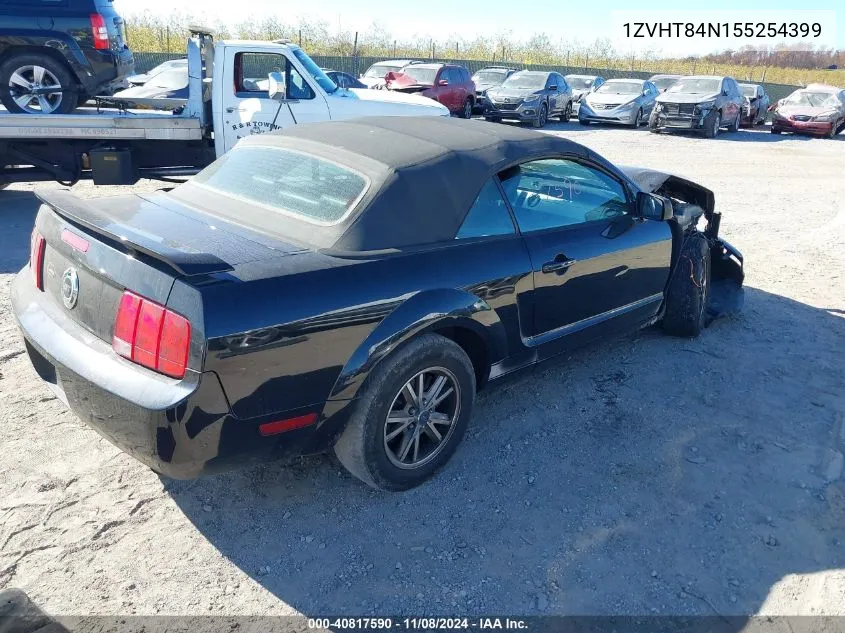 2005 Ford Mustang VIN: 1ZVHT84N155254399 Lot: 40817590