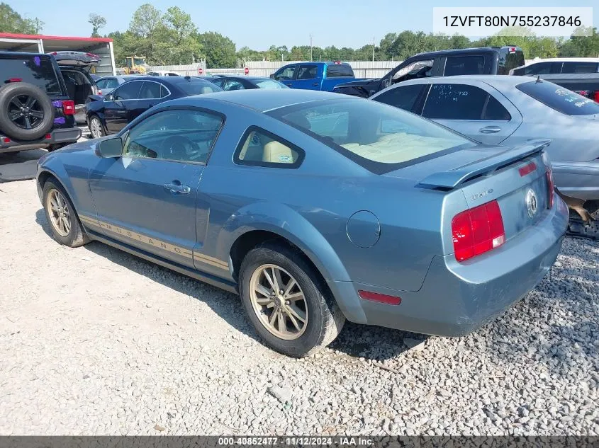 2005 Ford Mustang V6 Deluxe/V6 Premium VIN: 1ZVFT80N755237846 Lot: 40852477