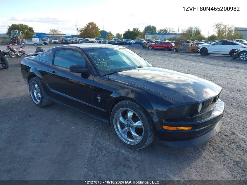 2006 Ford Mustang VIN: 1ZVFT80N465200982 Lot: 12127873