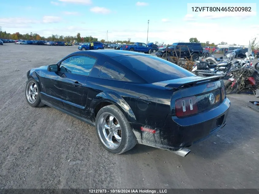 2006 Ford Mustang VIN: 1ZVFT80N465200982 Lot: 12127873