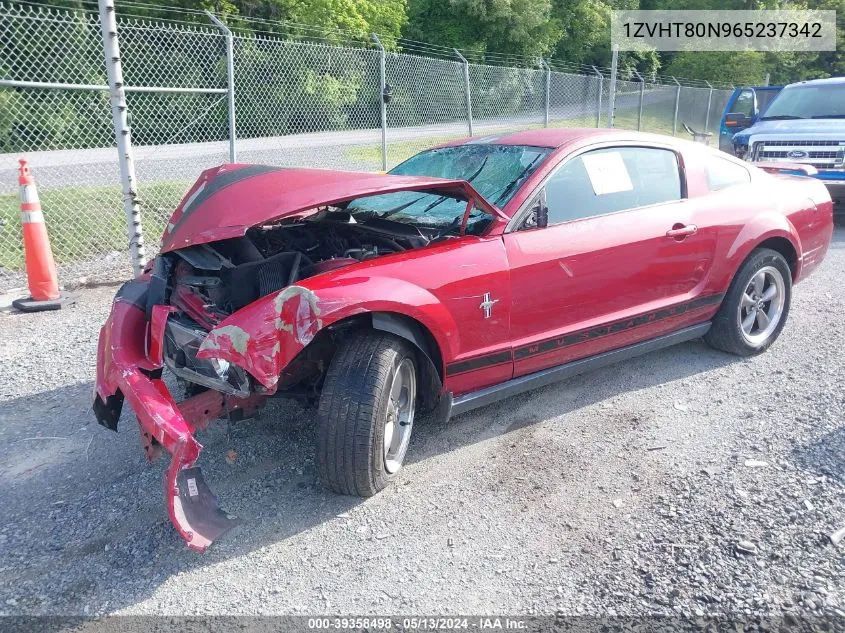 2006 Ford Mustang V6 VIN: 1ZVHT80N965237342 Lot: 39358498