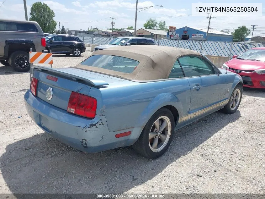 2006 Ford Mustang V6 VIN: 1ZVHT84N565250504 Lot: 39591693