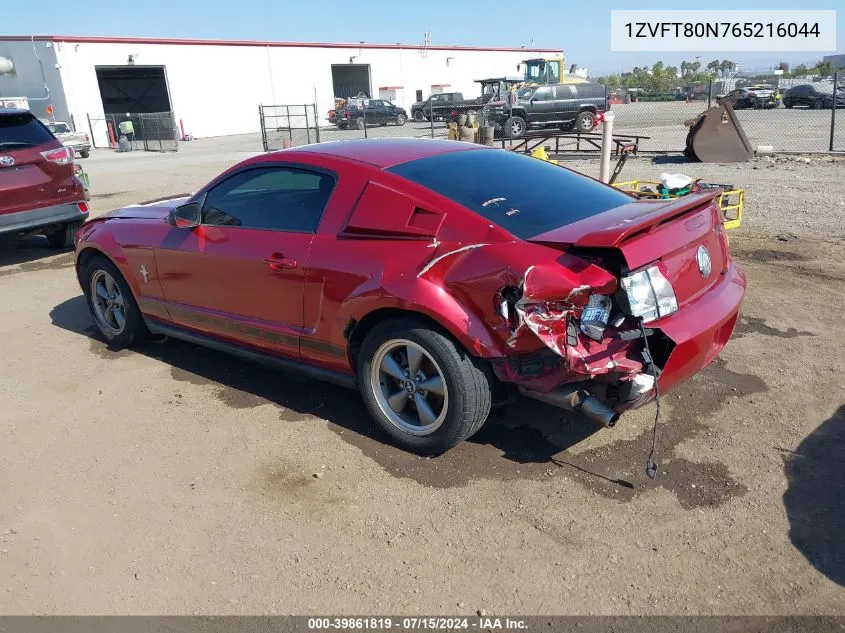 2006 Ford Mustang V6 VIN: 1ZVFT80N765216044 Lot: 39861819