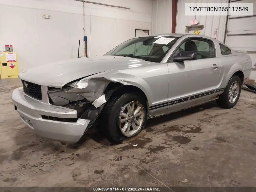 1ZVFT80N265117549 2006 Ford Mustang V6