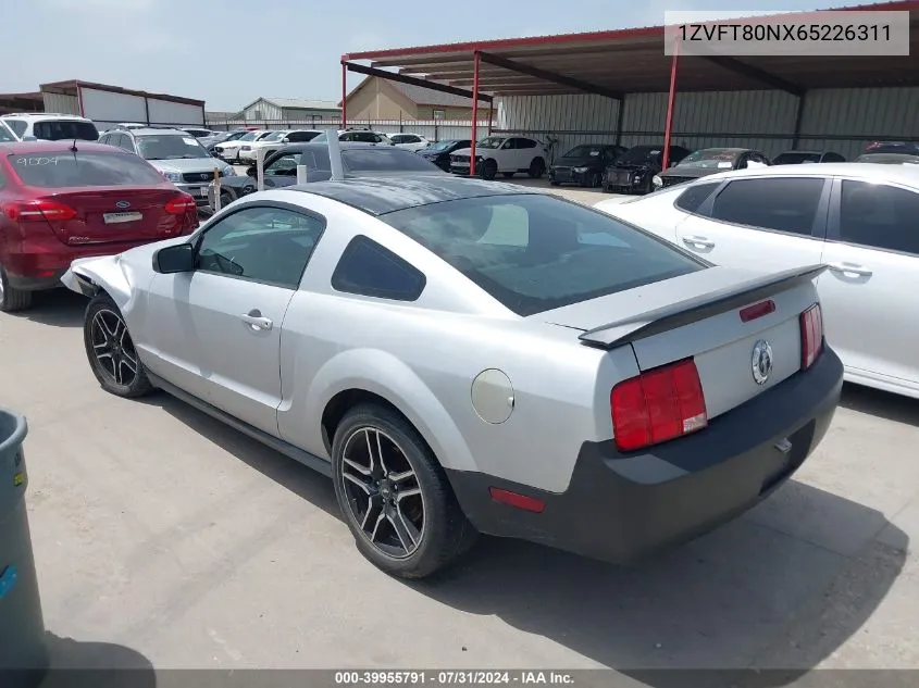 2006 Ford Mustang V6 VIN: 1ZVFT80NX65226311 Lot: 39955791