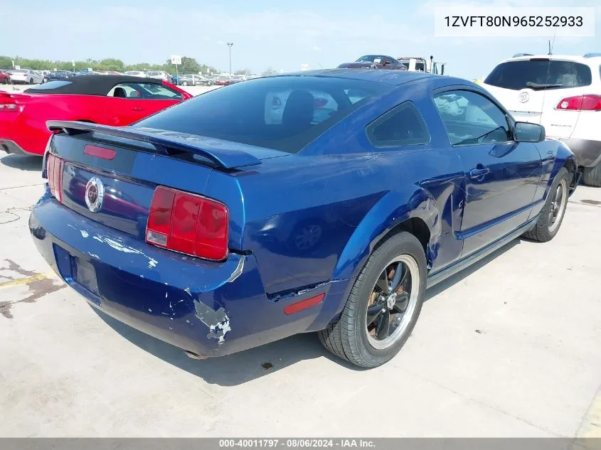 1ZVFT80N965252933 2006 Ford Mustang V6