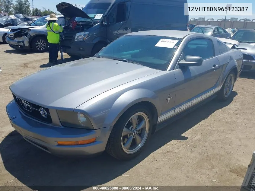 2006 Ford Mustang V6 VIN: 1ZVHT80N965123387 Lot: 40025808