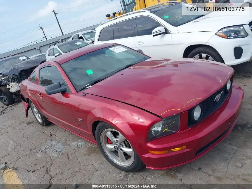 2006 Ford Mustang Gt VIN: 1ZVFT82H865103775 Lot: 40113015