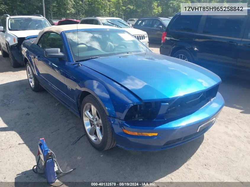 2006 Ford Mustang Gt VIN: 1ZVHT85H965258842 Lot: 40132578