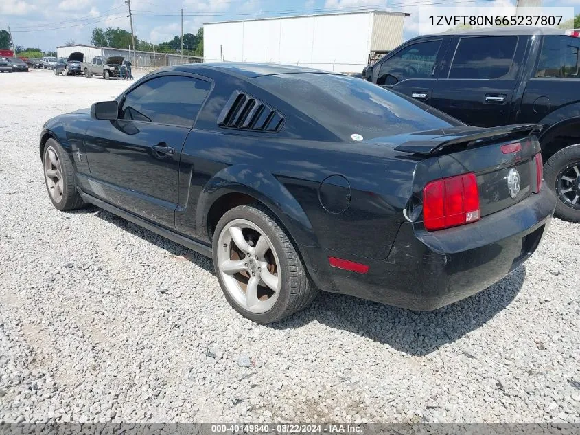 2006 Ford Mustang V6 VIN: 1ZVFT80N665237807 Lot: 40149840