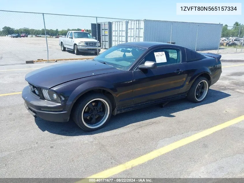 2006 Ford Mustang V6 VIN: 1ZVFT80N565157334 Lot: 40171677