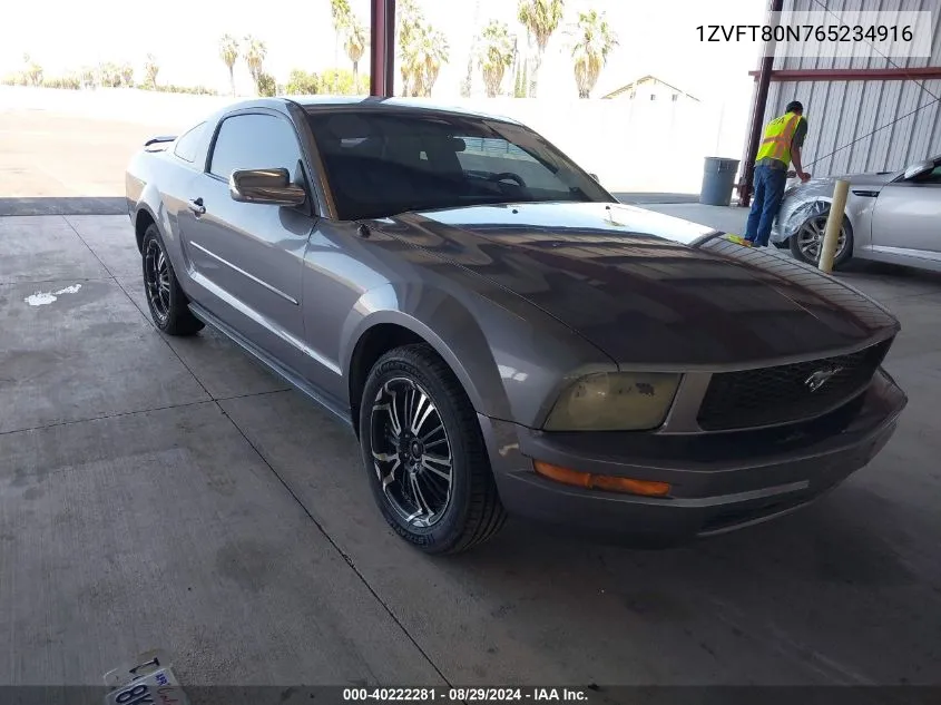 2006 Ford Mustang V6 VIN: 1ZVFT80N765234916 Lot: 40222281