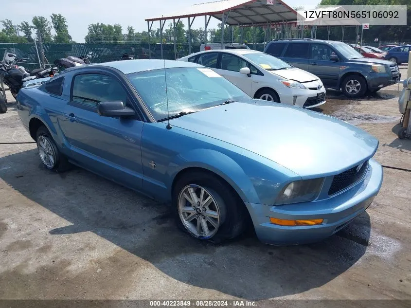 2006 Ford Mustang V6 VIN: 1ZVFT80N565106092 Lot: 40223849