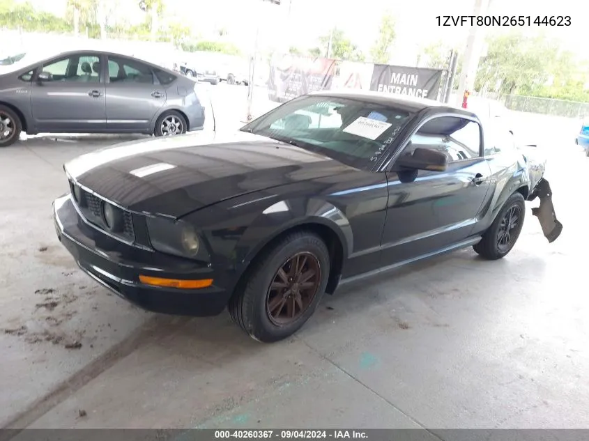 2006 Ford Mustang V6 VIN: 1ZVFT80N265144623 Lot: 40260367