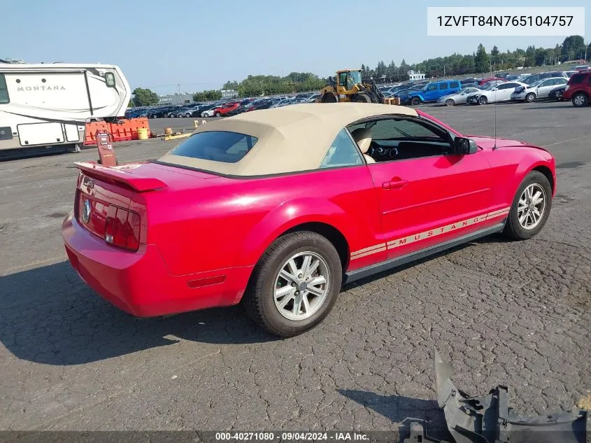 1ZVFT84N765104757 2006 Ford Mustang V6