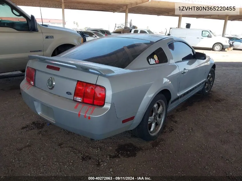 2006 Ford Mustang V6 VIN: 1ZVHT80N365220455 Lot: 40272863