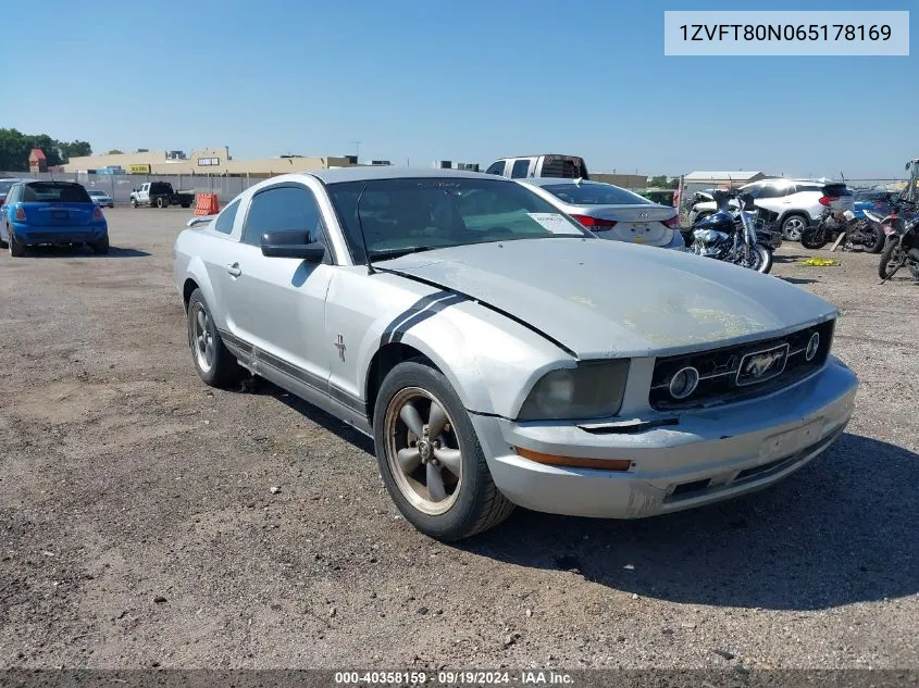 2006 Ford Mustang V6 VIN: 1ZVFT80N065178169 Lot: 40358159