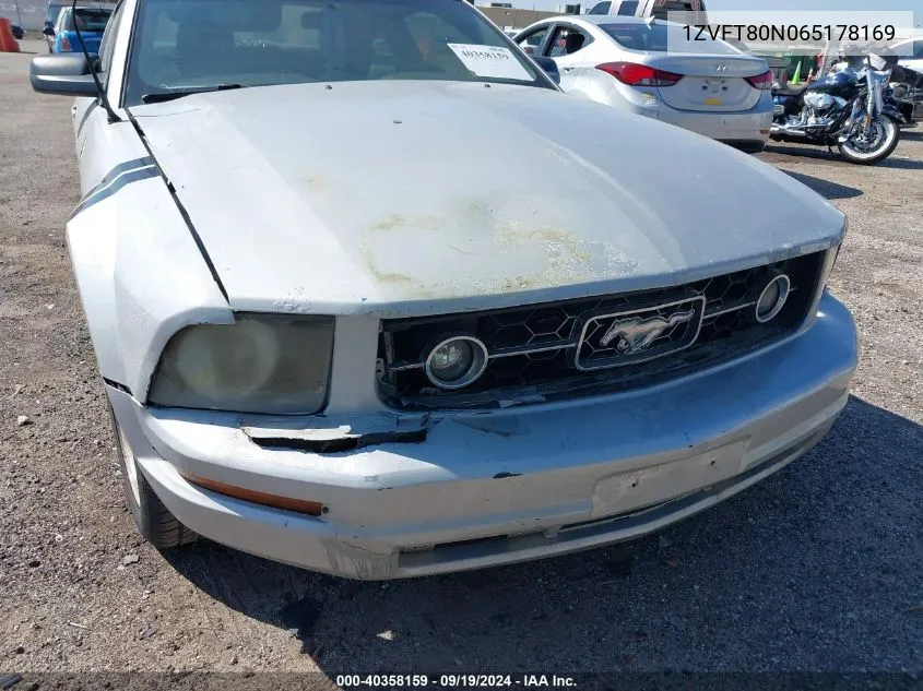 2006 Ford Mustang V6 VIN: 1ZVFT80N065178169 Lot: 40358159