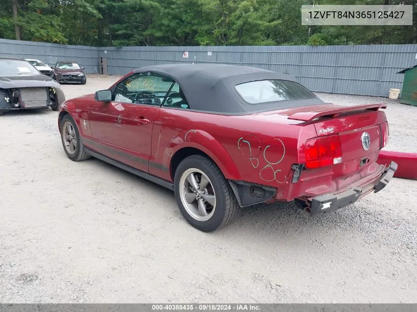 2006 Ford Mustang V6 VIN: 1ZVFT84N365125427 Lot: 40388435