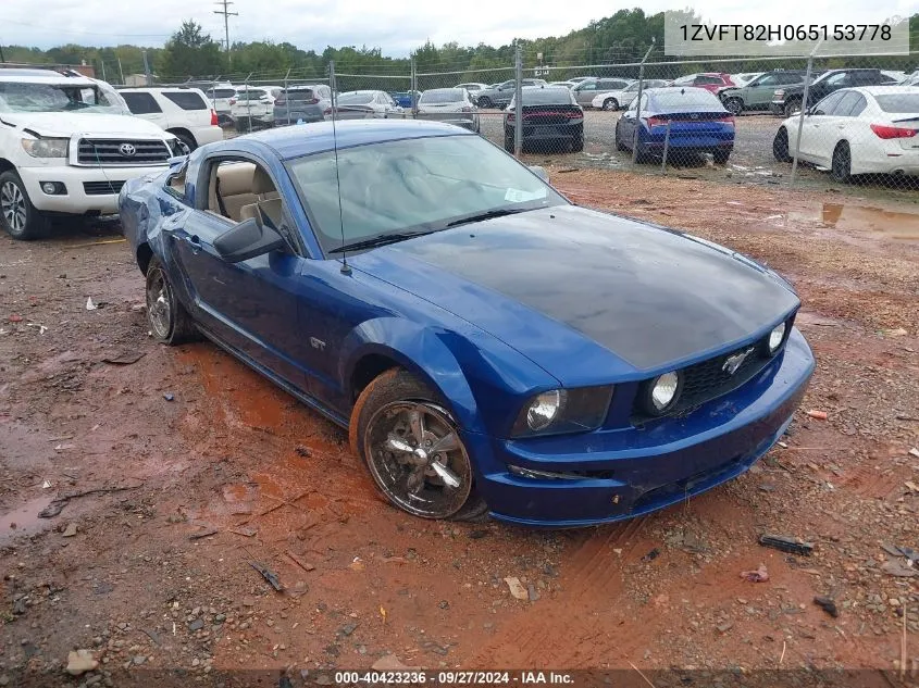 2006 Ford Mustang Gt VIN: 1ZVFT82H065153778 Lot: 40423236