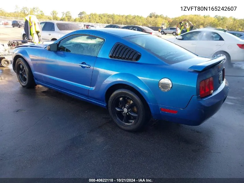 2006 Ford Mustang V6 VIN: 1ZVFT80N165242607 Lot: 40622118