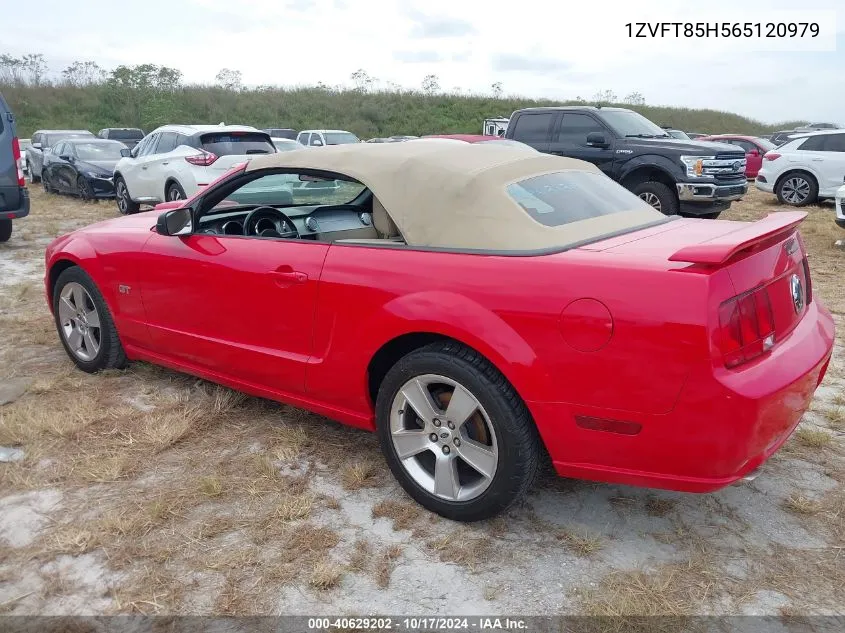 2006 Ford Mustang Gt VIN: 1ZVFT85H565120979 Lot: 40629202