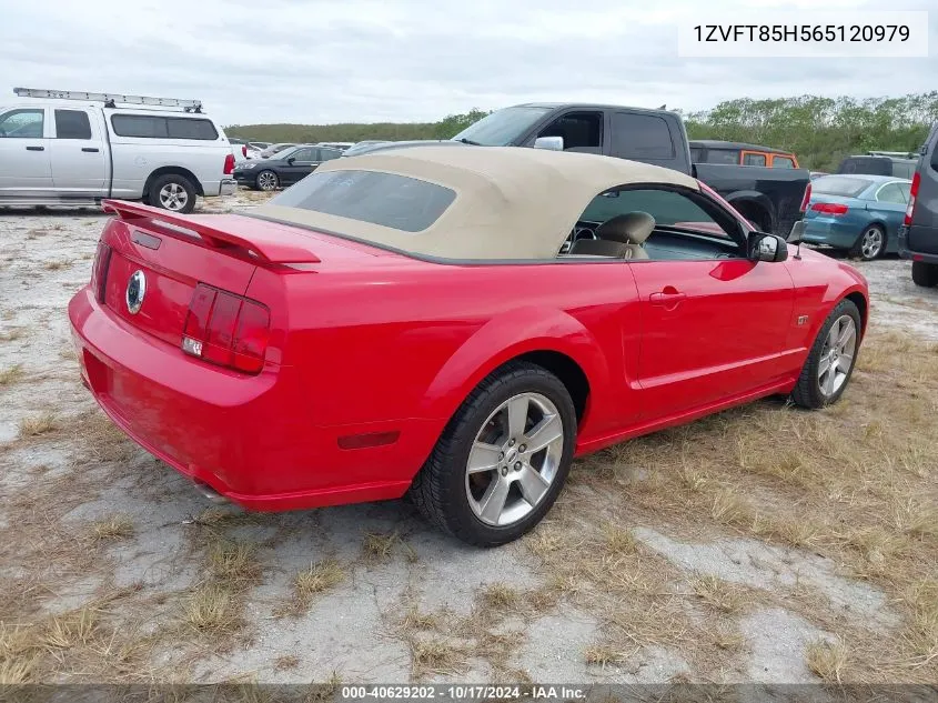 2006 Ford Mustang Gt VIN: 1ZVFT85H565120979 Lot: 40629202