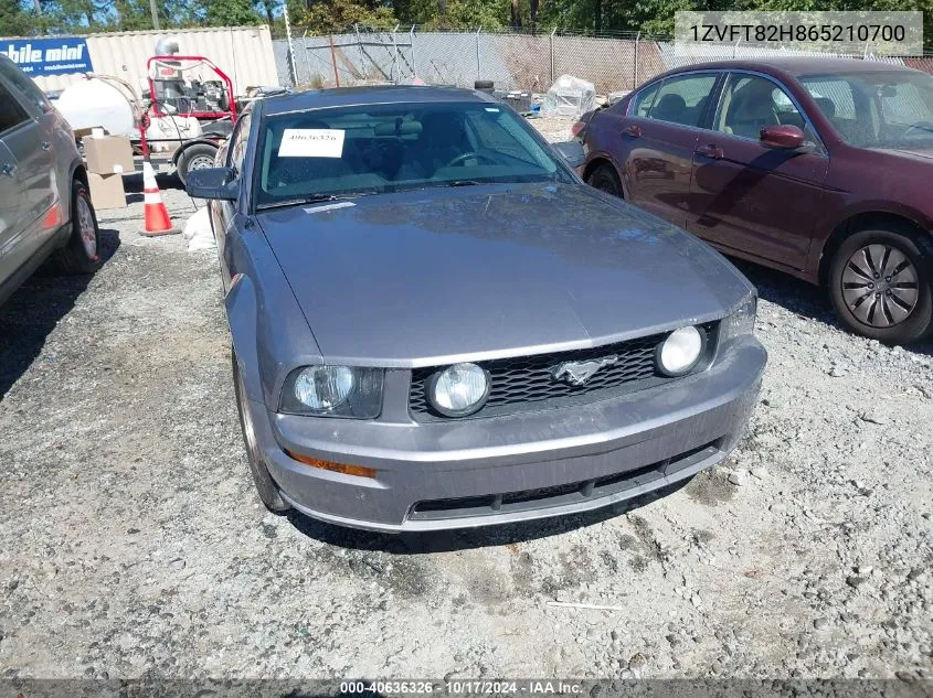 2006 Ford Mustang Gt VIN: 1ZVFT82H865210700 Lot: 40636326