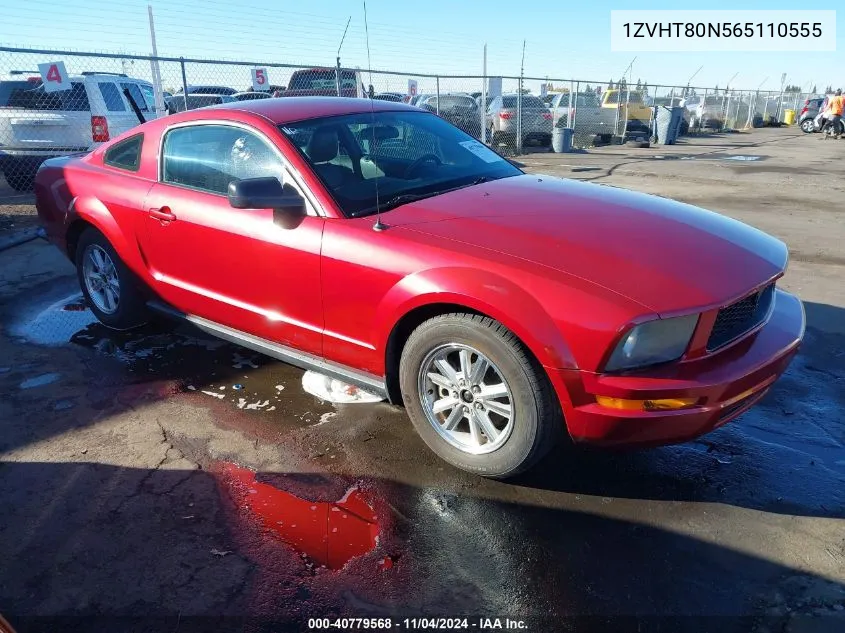 2006 Ford Mustang V6 VIN: 1ZVHT80N565110555 Lot: 40779568